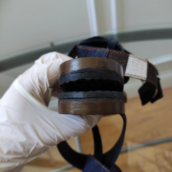 Burberry Canvas Plaid Check Ankle Strap Thong Sandals 38.5/8 - Picture 9 of 16